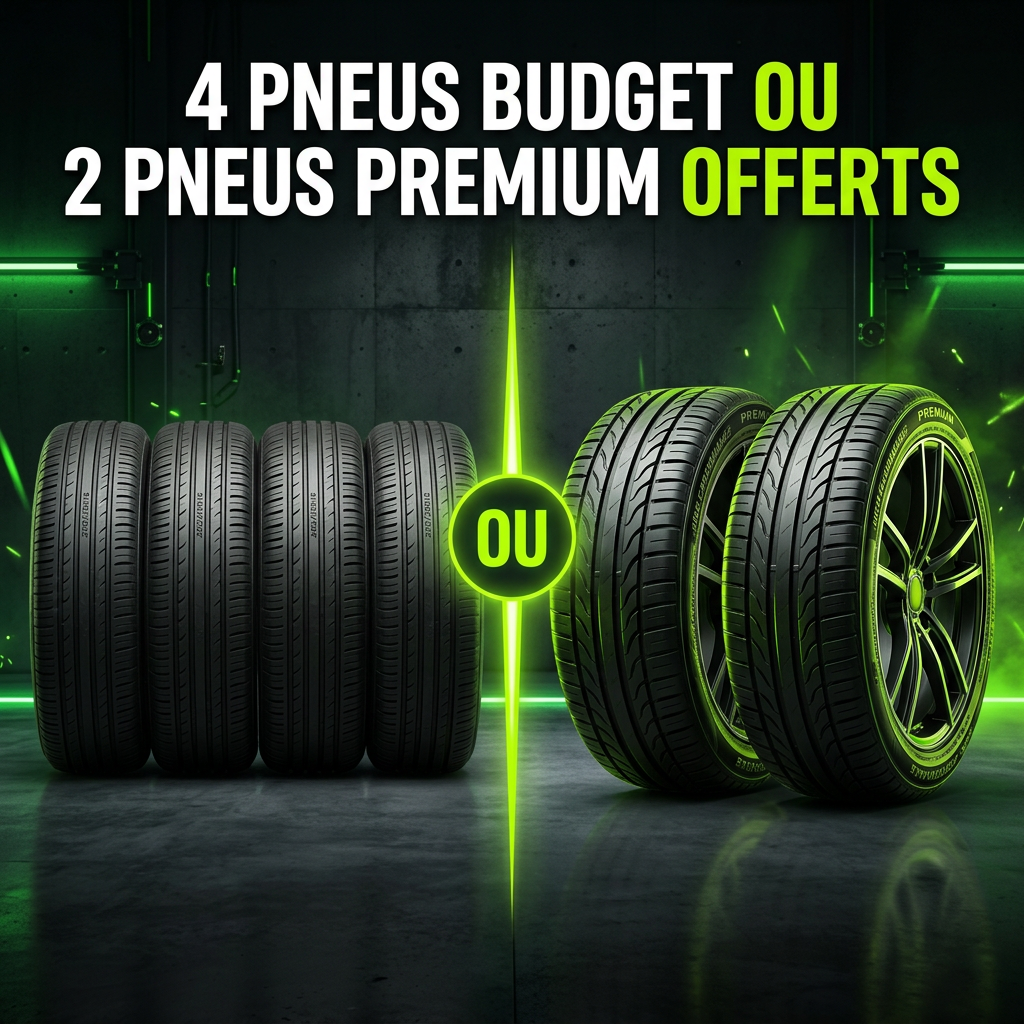 4 pneus budget offerts ou 2 pneus premium offerts